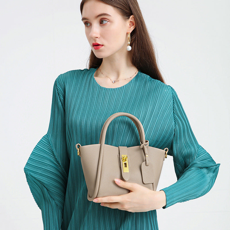 Hayesaura | 2026 Trendy Genuine Leather Basket Bucket Bag