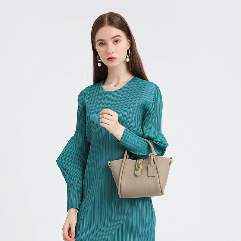 Hayesaura | 2026 Trendy Genuine Leather Basket Bucket Bag