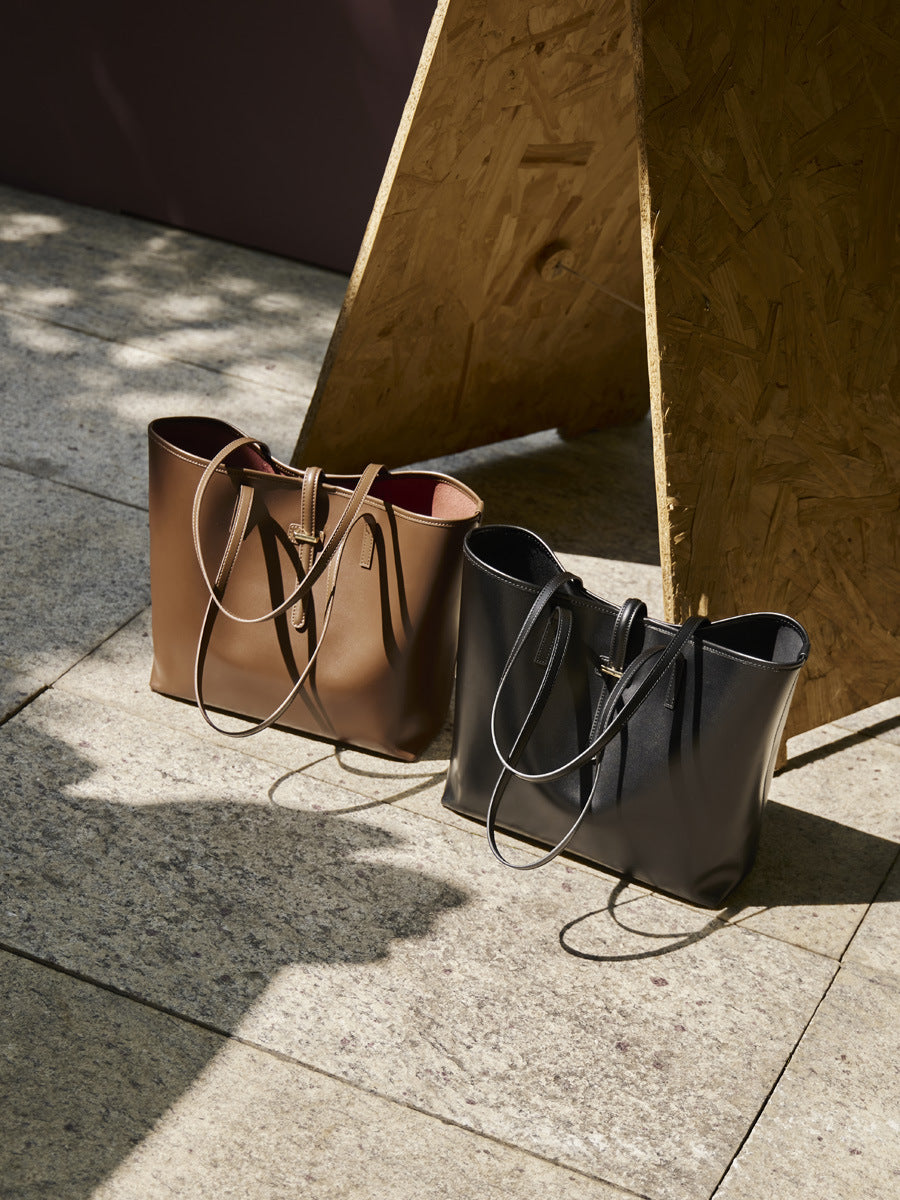 Hayesaura | Minimalist Genuine Leather 2-in-1 Commuter Tote