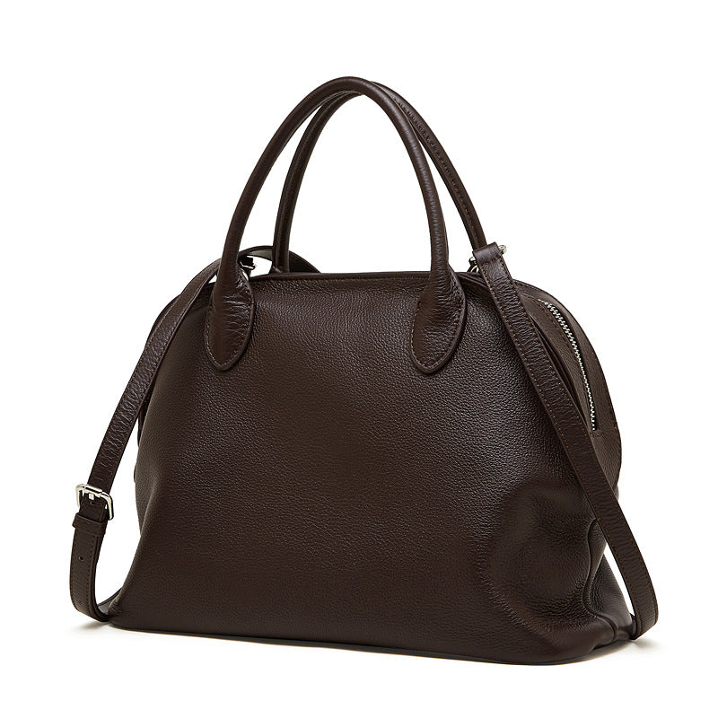 Hayesaura | Retro Cowhide Old Money Shell Handbag Crossbody