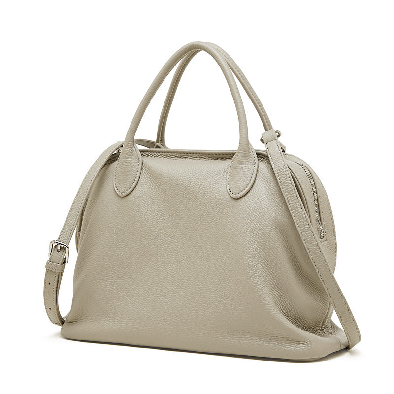 Hayesaura | Retro Cowhide Old Money Shell Handbag Crossbody