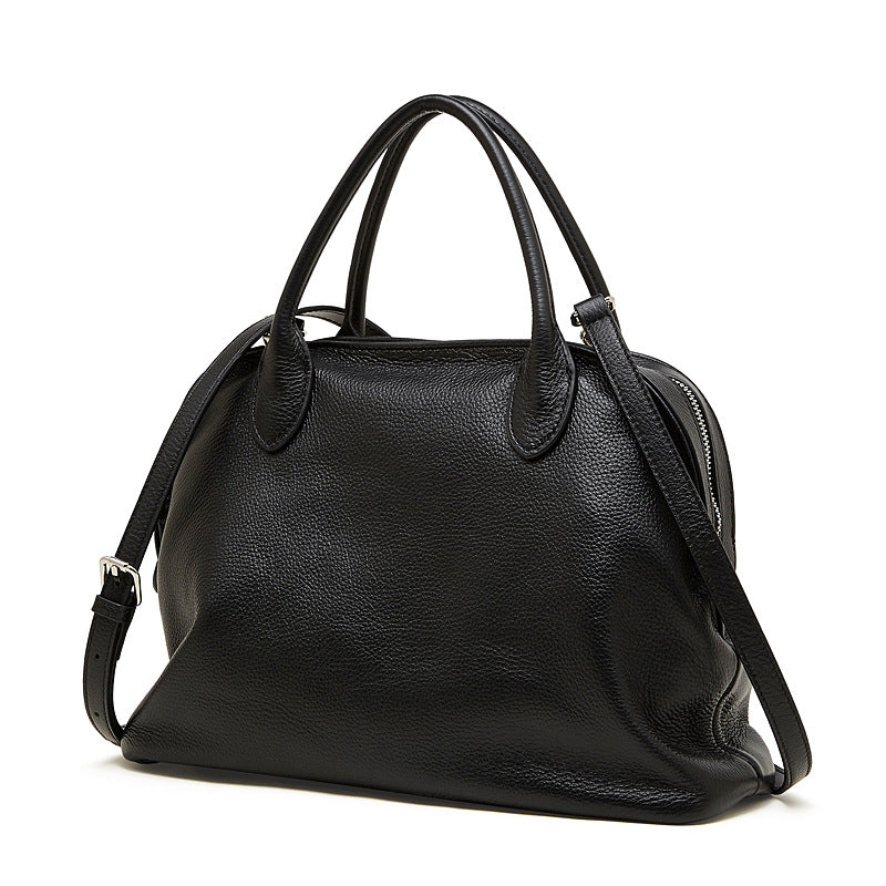 Hayesaura | Retro Cowhide Old Money Shell Handbag Crossbody