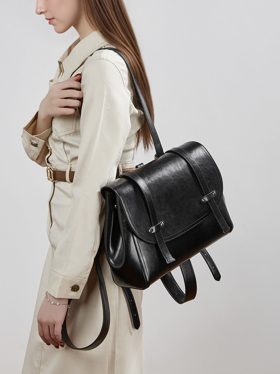 Hayesaura | Niche Oil Wax Cowhide Multiway Backpack