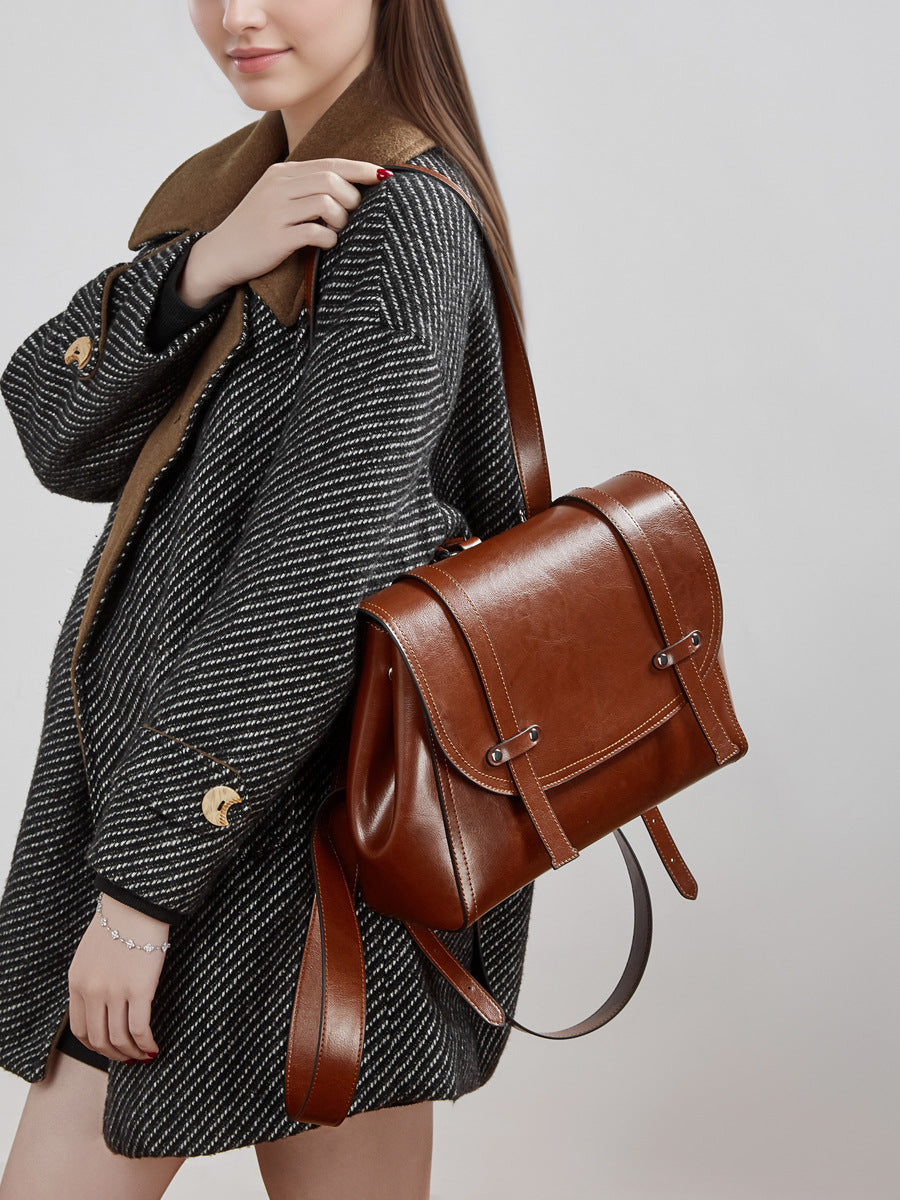 Hayesaura | Niche Oil Wax Cowhide Multiway Backpack