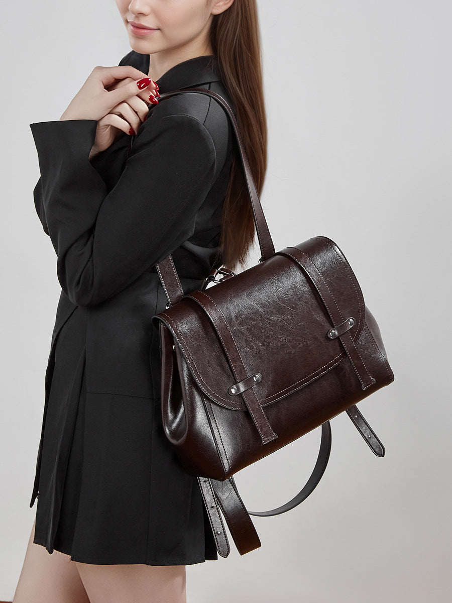 Hayesaura | Niche Oil Wax Cowhide Multiway Backpack