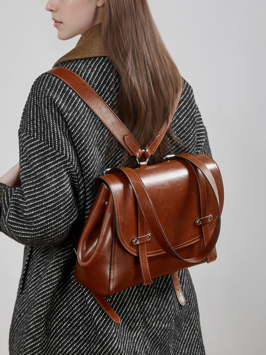 Hayesaura | Niche Oil Wax Cowhide Multiway Backpack