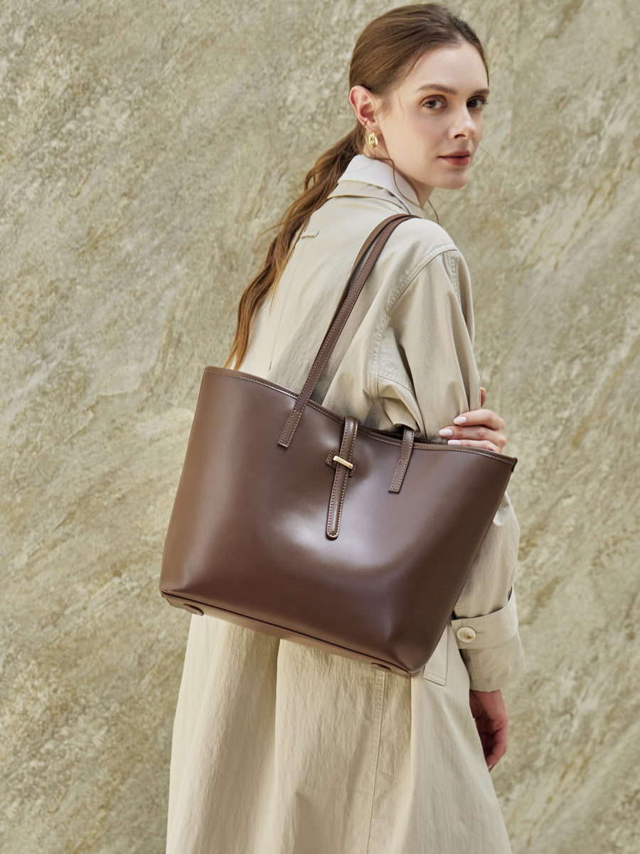 Hayesaura | Minimalist Genuine Leather 2-in-1 Commuter Tote