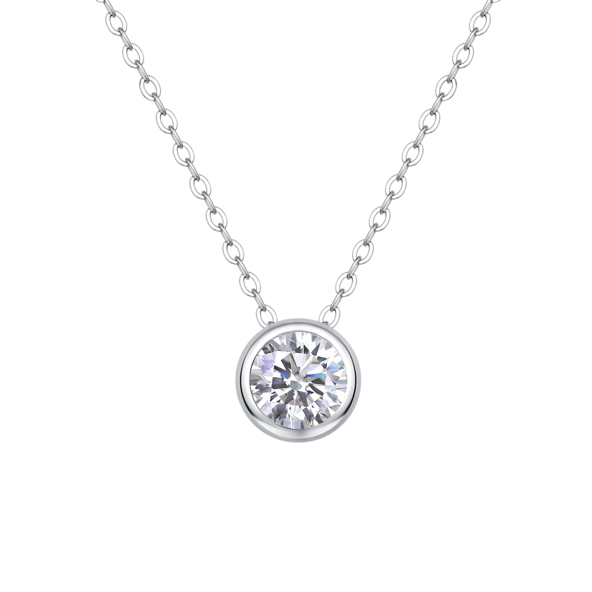 Hayesaura | Clean Fit 18K Plated Bubble Bezel Moissanite | High-Cold Daily Stacking Necklace
