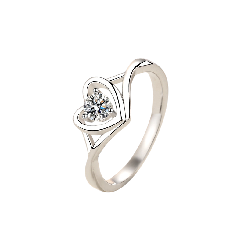 Hayesaura | Daisy Flower Heart Cluster Brilliant Moissanite Ring