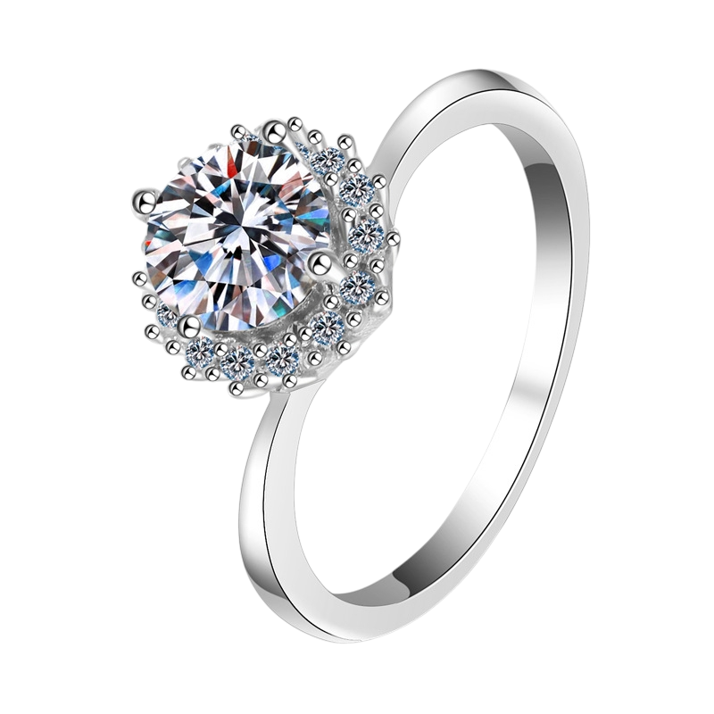 Hayesaura | Sunflower Four-Prong Brilliant Moissanite Wedding Ring