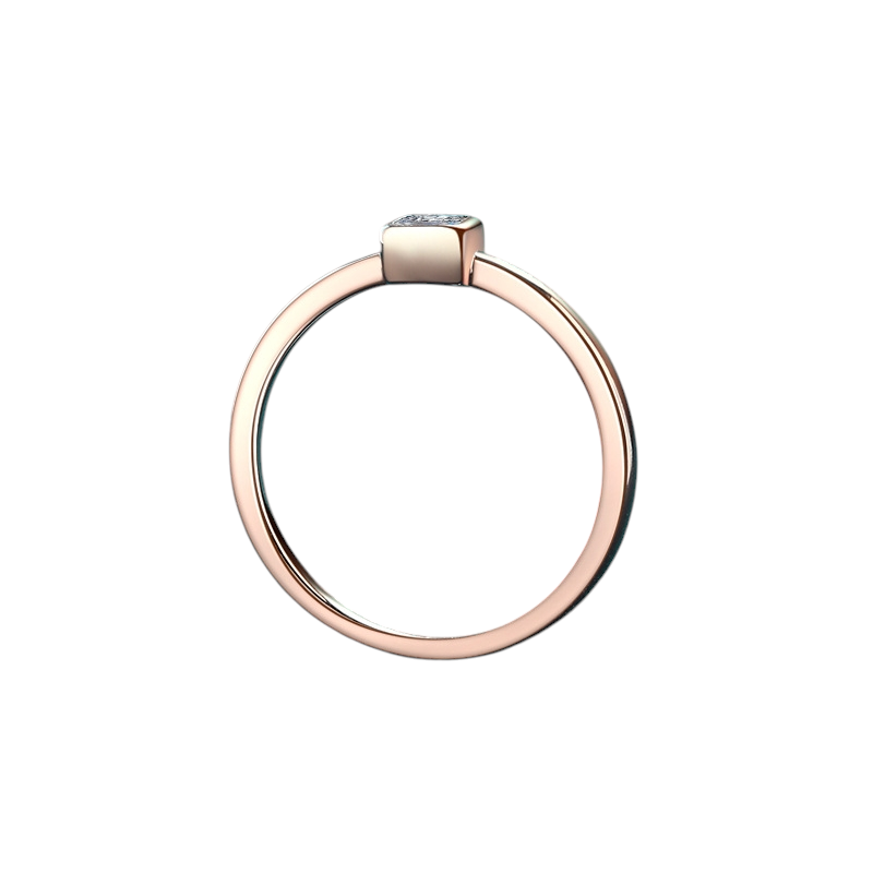 Hayesaura | Champagne Gold Ice Cube Geometric Moissanite Ring