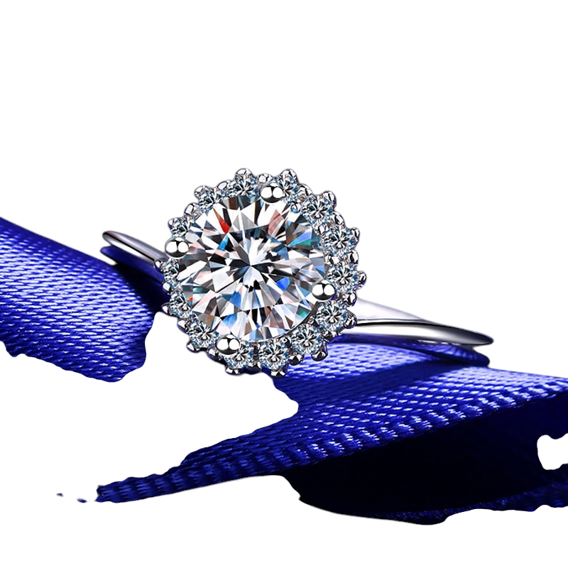 Hayesaura | Sunflower Four-Prong Brilliant Moissanite Wedding Ring