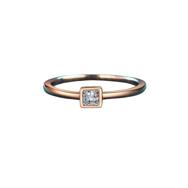 Hayesaura | Champagne Gold Ice Cube Geometric Moissanite Ring