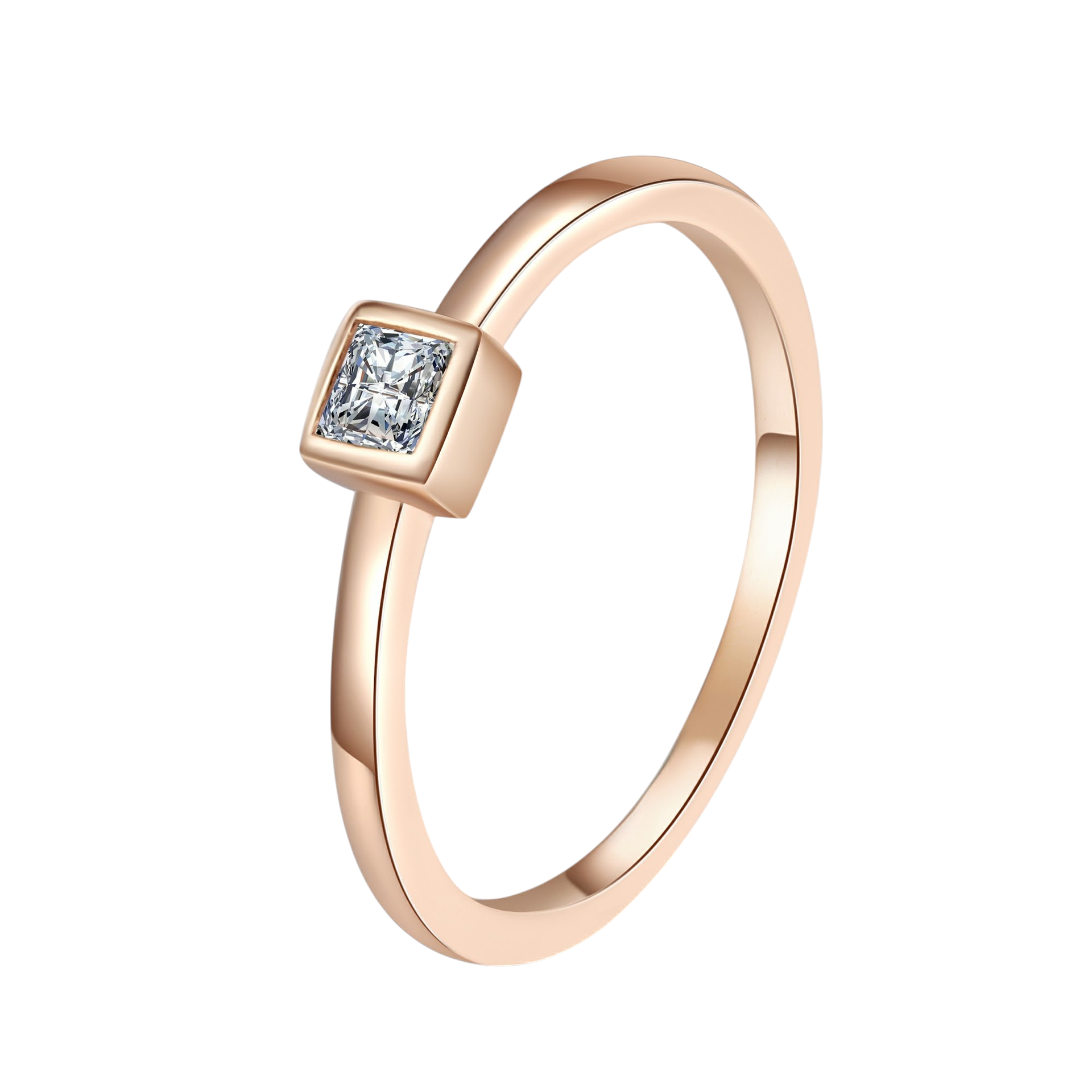 Hayesaura | Champagne Gold Ice Cube Geometric Moissanite Ring