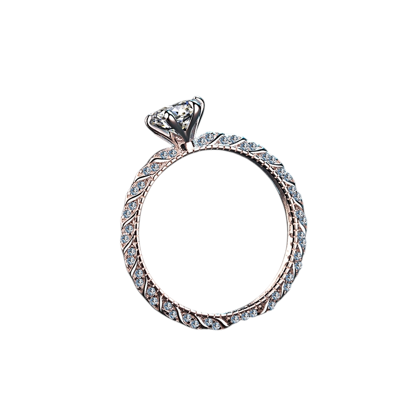 Hayesaura | Office Siren Half-Eternity Six-Prong Moissanite Ring