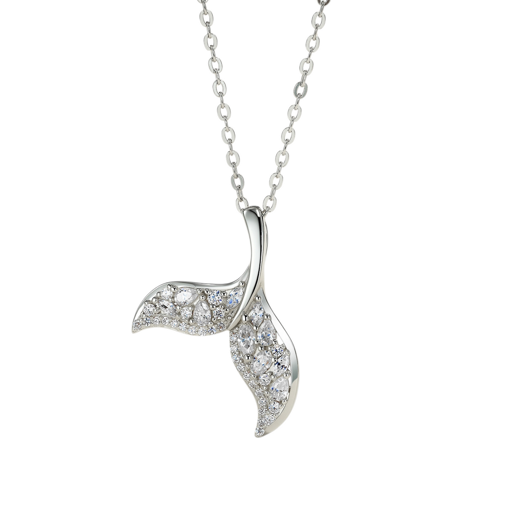 Hayesaura | Oceanic Fairycore 18K Plated Mermaid Tail Moissanite | Ethereal Romantic Clavicle Chain