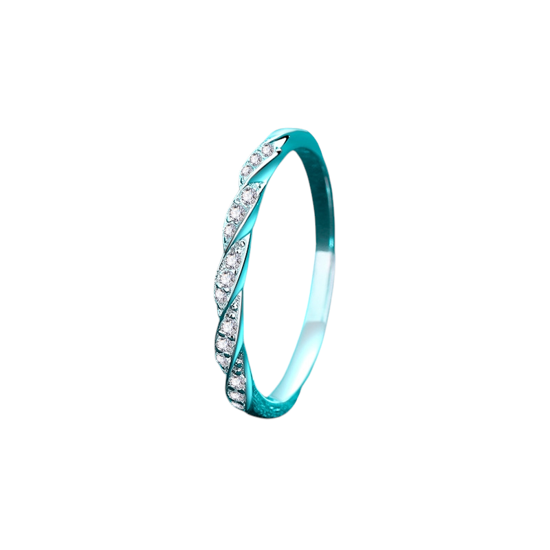 Hayesaura | Wavy Starry Sky Full Moissanite Eternity Band