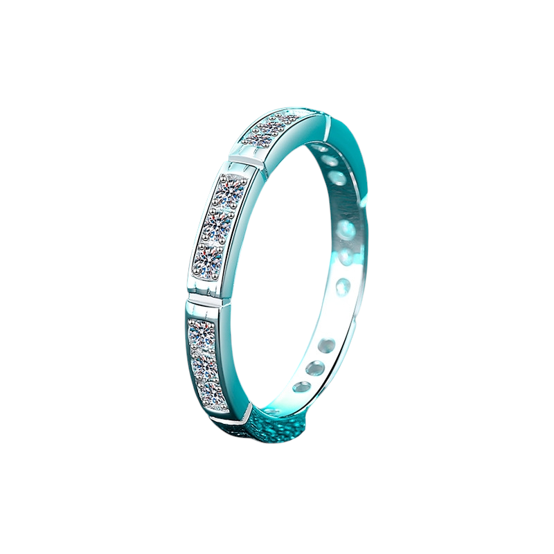 Hayesaura | Organic Bamboo Joint Moissanite Eternity Band