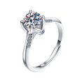 Hayesaura | Flower Bud Classical Four-Prong Moissanite Wedding Ring