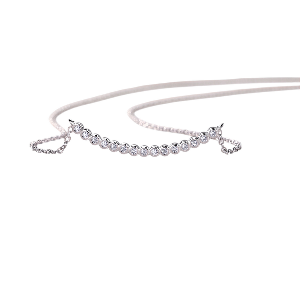 Hayesaura | Clean Fit 18K Plated Straight Bar Moissanite | Minimalist Office Siren Clavicle Chain