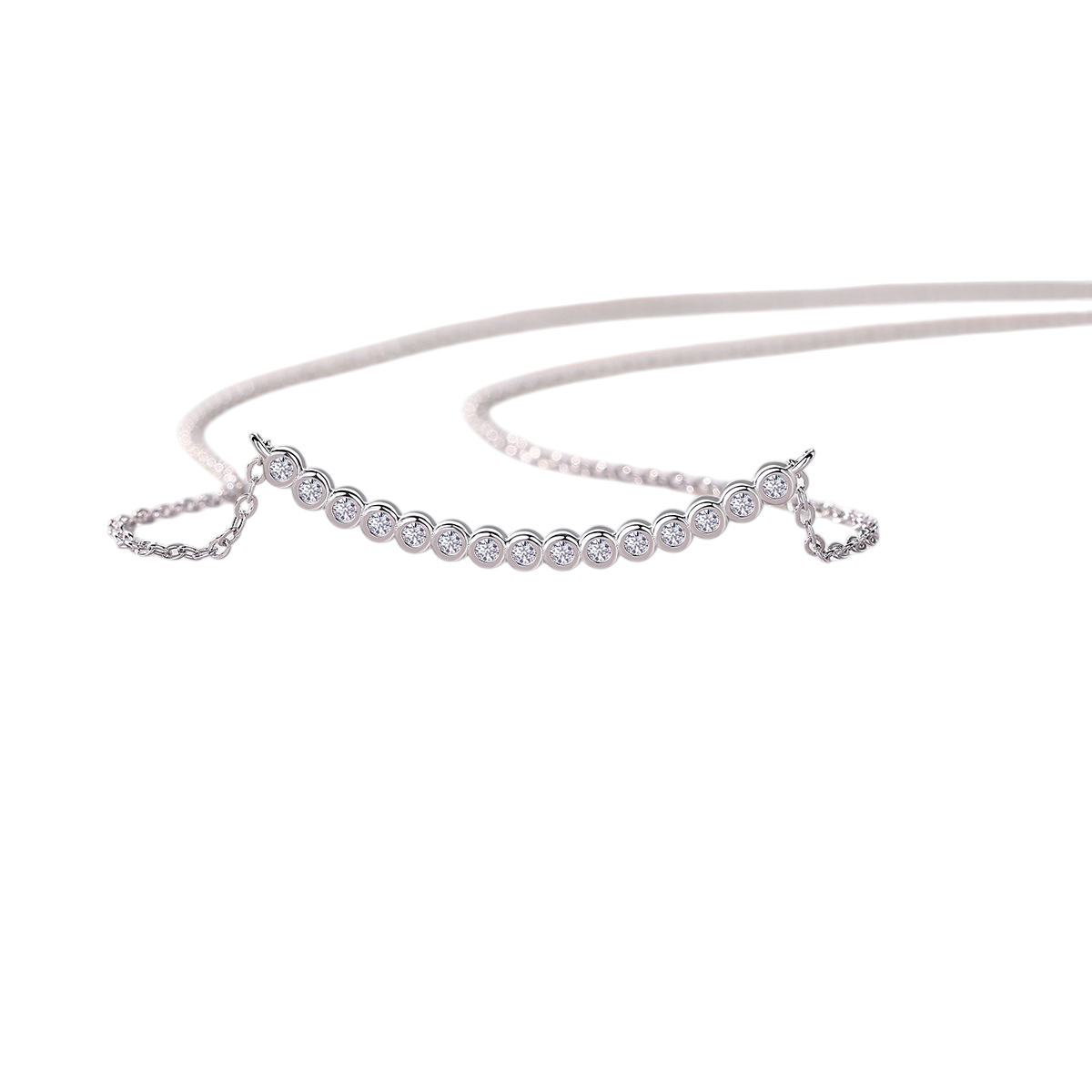 Hayesaura | Clean Fit 18K Plated Straight Bar Moissanite | Minimalist Office Siren Clavicle Chain