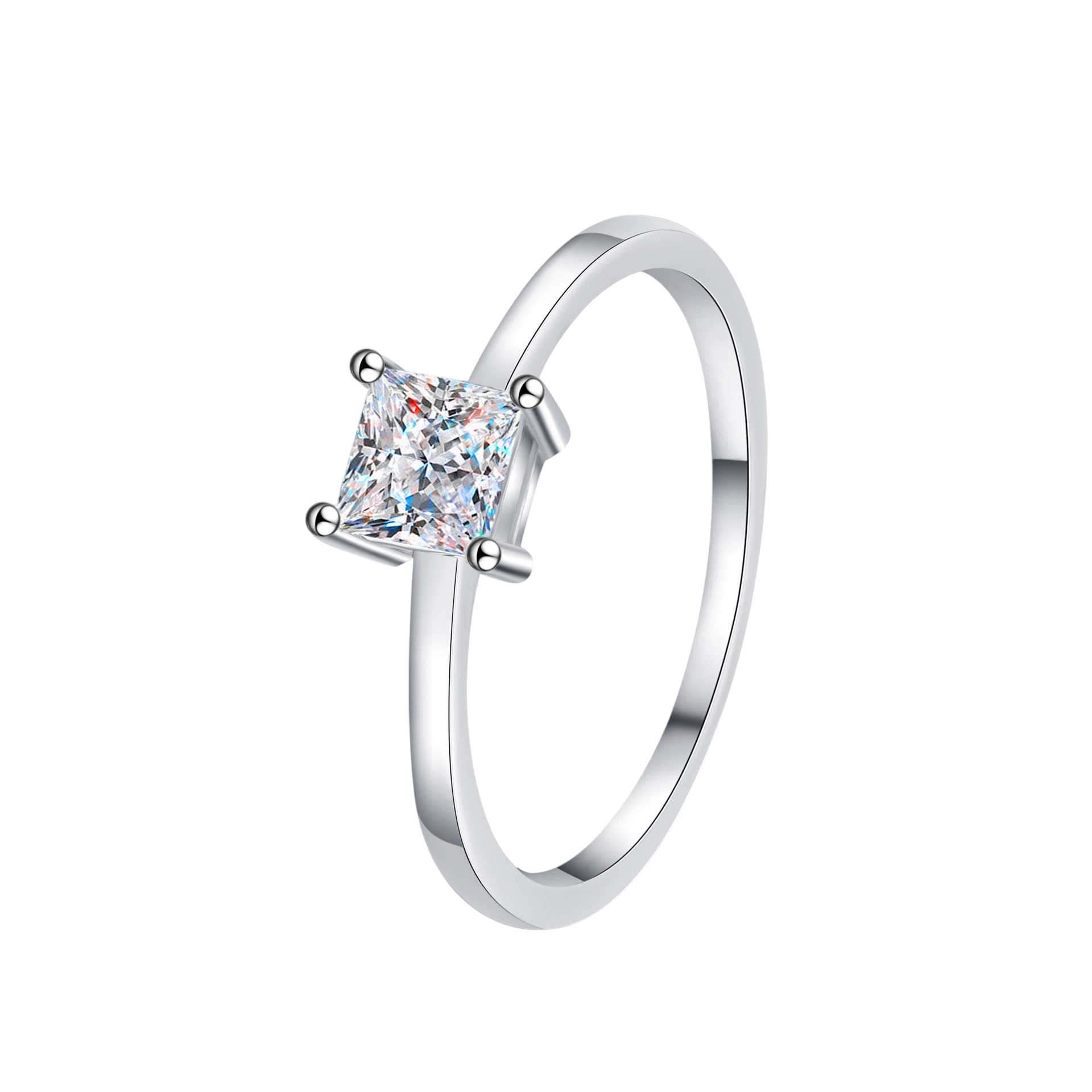 Hayesaura | Princess Square High-Cold Minimalist Moissanite Ring