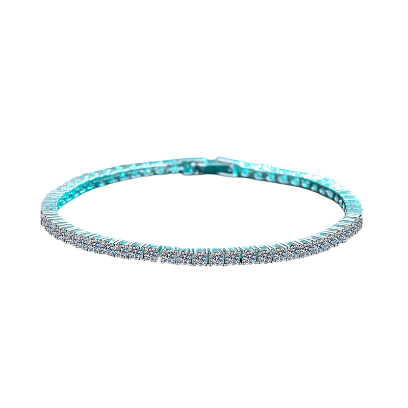 Hayesaura | Clean Fit Petite Minimalist Chain Tennis Moissanite Bracelet | Everyday Delicate Commute Gift