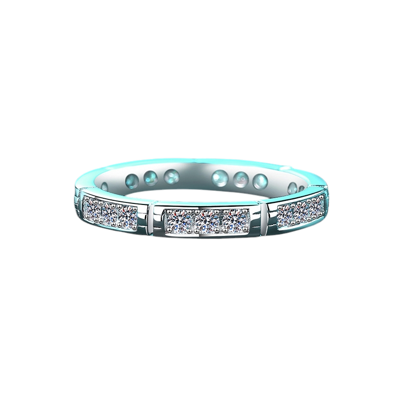 Hayesaura | Organic Bamboo Joint Moissanite Eternity Band