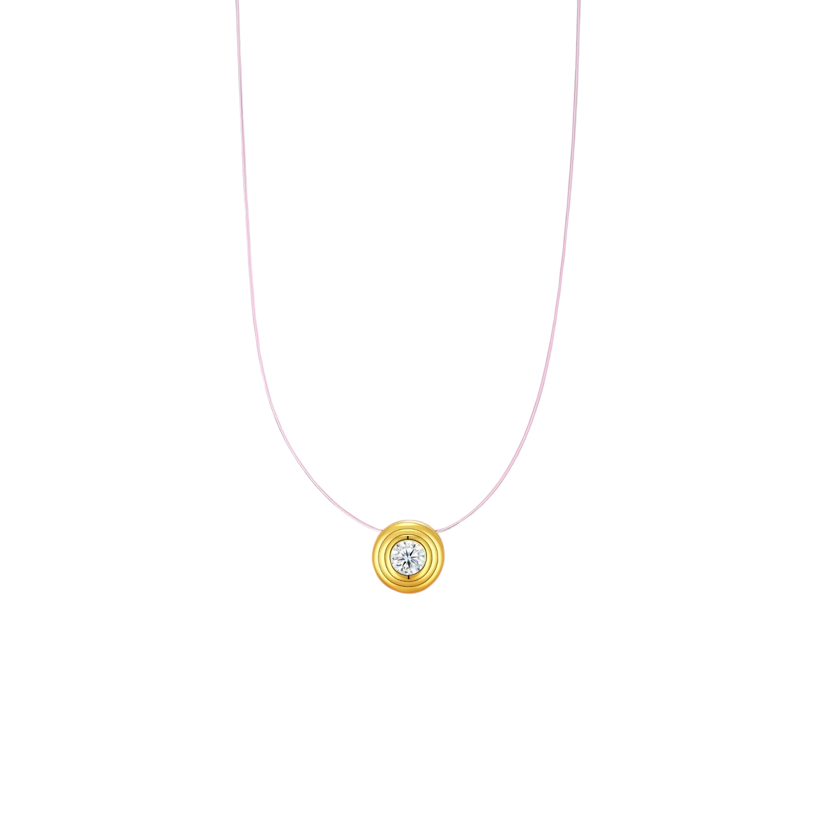 Hayesaura | Invisible Elegance 18K Plated Floating Round Moissanite | Clean Fit Illusion Choker