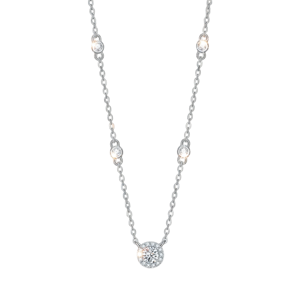 Hayesaura | High-Cold Summer Minimalist Solitaire Moissanite Pendant | Petite Clean Fit Holiday Gift Necklace
