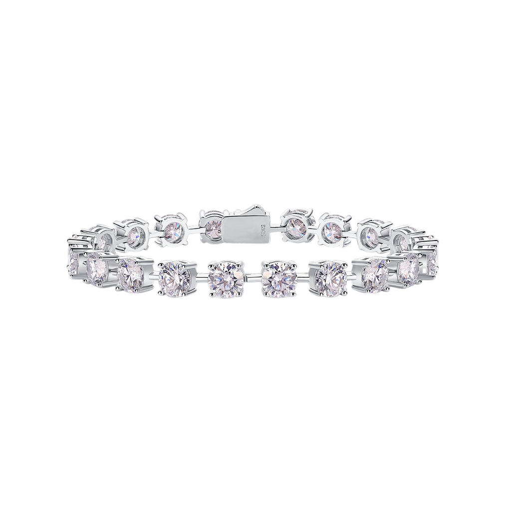 Hayesaura | Old Money Platinum-Plated Unisex Moissanite | Quiet Luxury Statement Tennis Bracelet