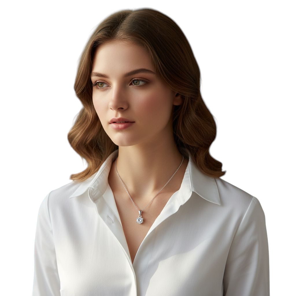 Hayesaura | Parisian Chic Six-Prong Tassel Moissanite Pendant | Elegant Gala Evening Crown Necklace