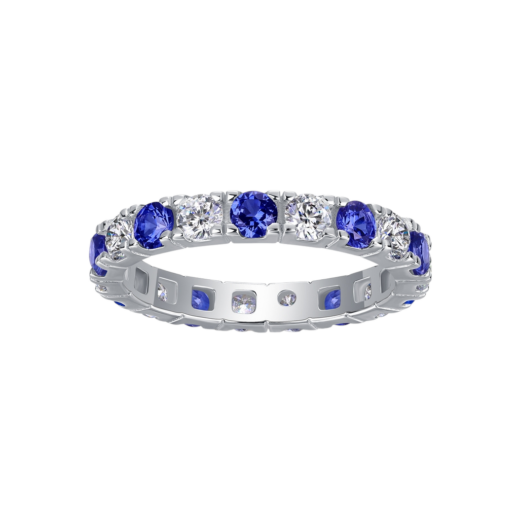 Hayesaura | Colored Gem Accent Moissanite Proposal Ring | Minimalist