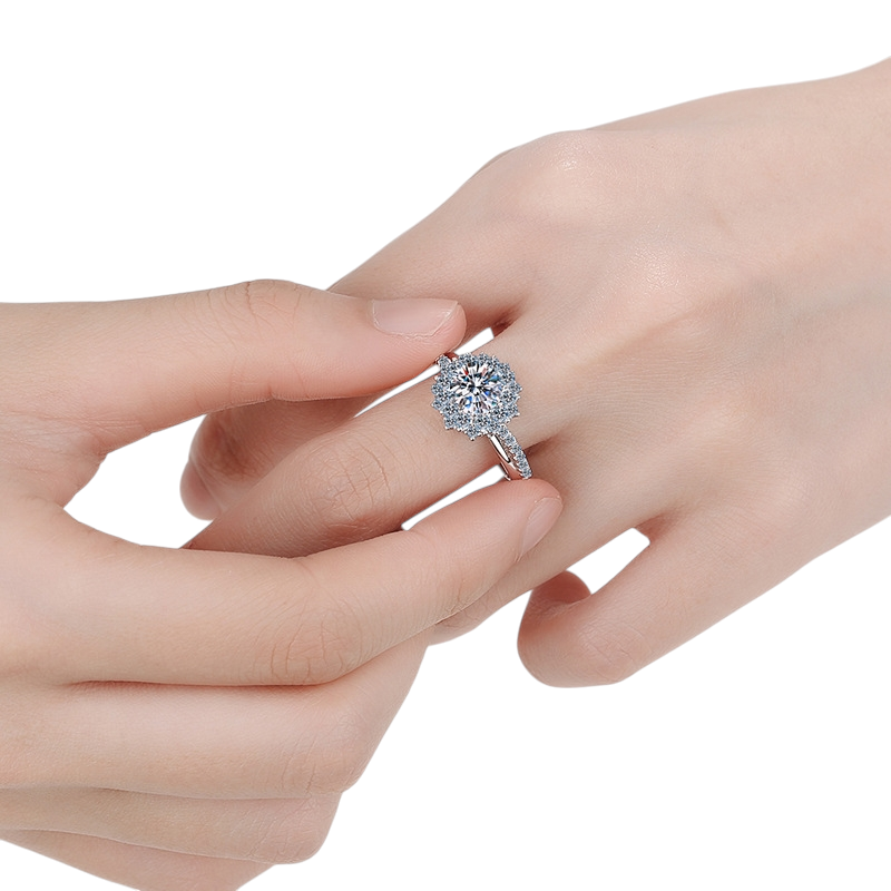 Hayesaura | Euro Luxury Heavy Cluster Moissanite Wedding Ring