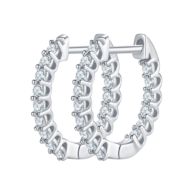 Hayesaura | Office Siren Classic Geometric Moissanite Hoops | Clean Fit Daily Commute Earring