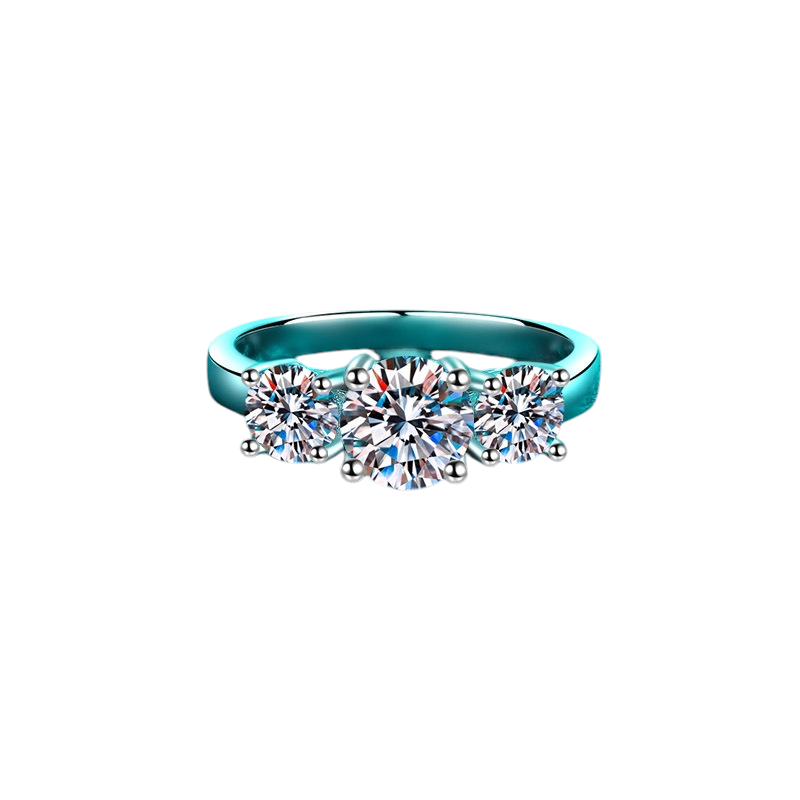 Hayesaura | Old Money 18K Plated Three-Stone Moissanite | Quiet Luxury Bridal Proposal Ring