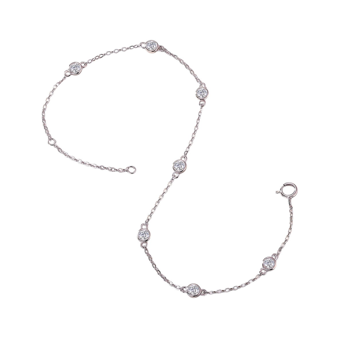 Hayesaura | Acubi Style Platinum-Plated Bubble Bezel Moissanite | High-Cold Fluid Bracelet