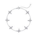Hayesaura | Coquette Romance 18K Plated Clover Adjustable Moissanite Bracelet | High-Cold Luxury Gift