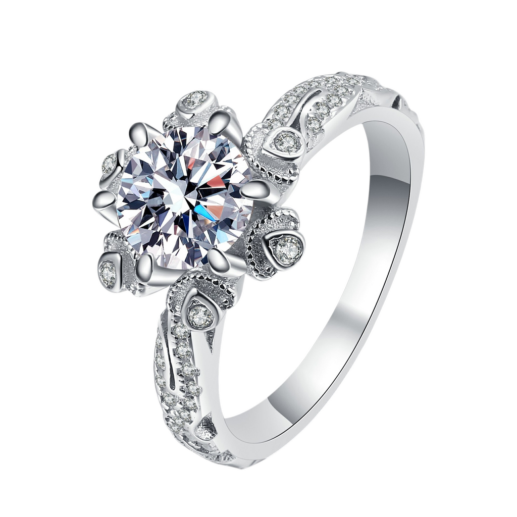 Hayesaura | Korean Niche Floral Blossom Moissanite Ring