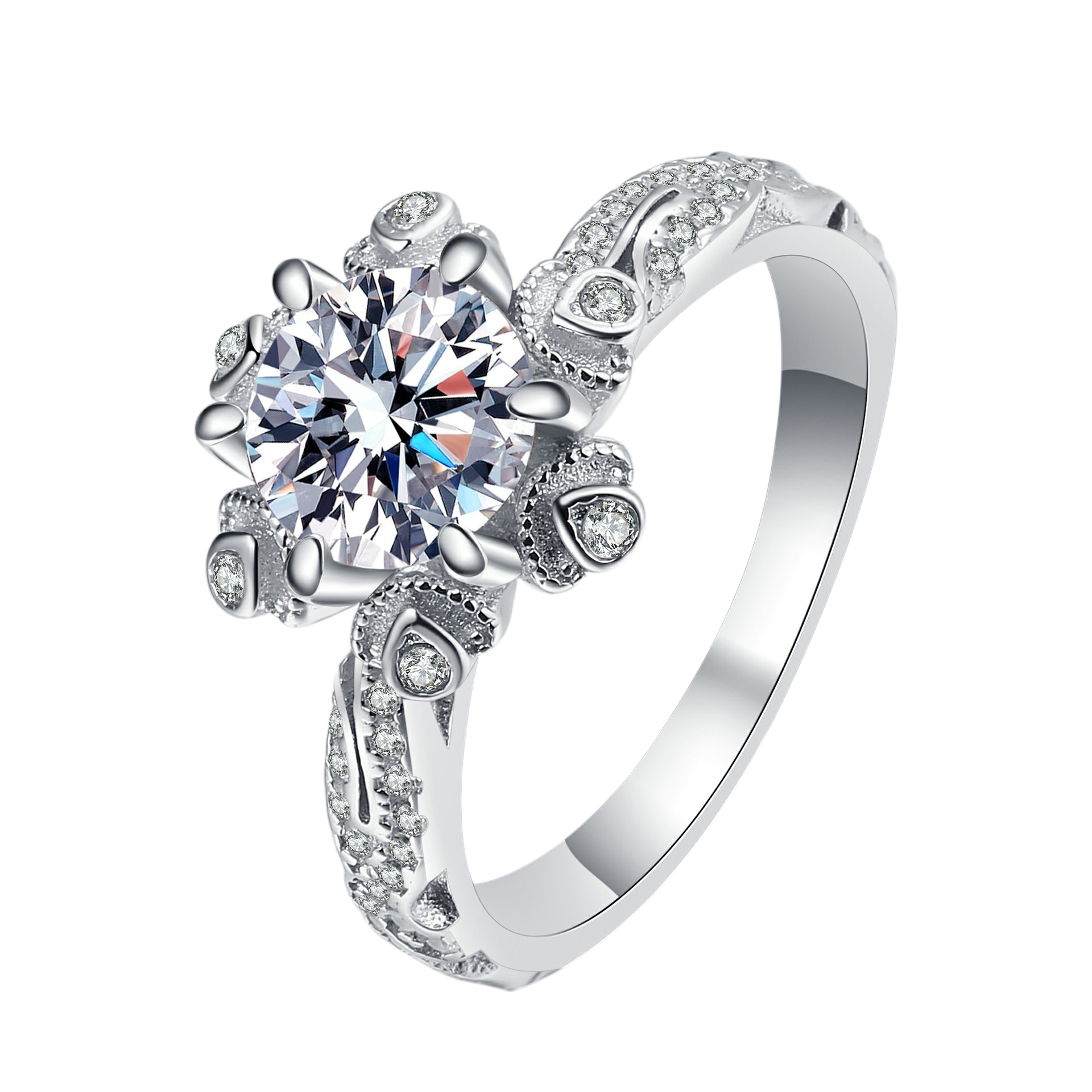 Hayesaura | Korean Niche Floral Blossom Moissanite Ring