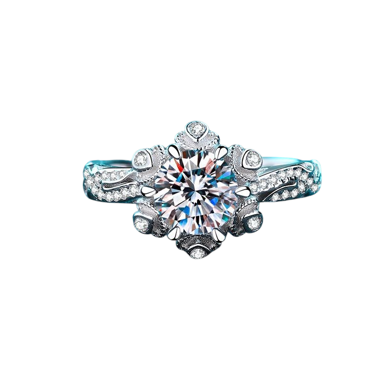 Hayesaura | Korean Niche Floral Blossom Moissanite Ring