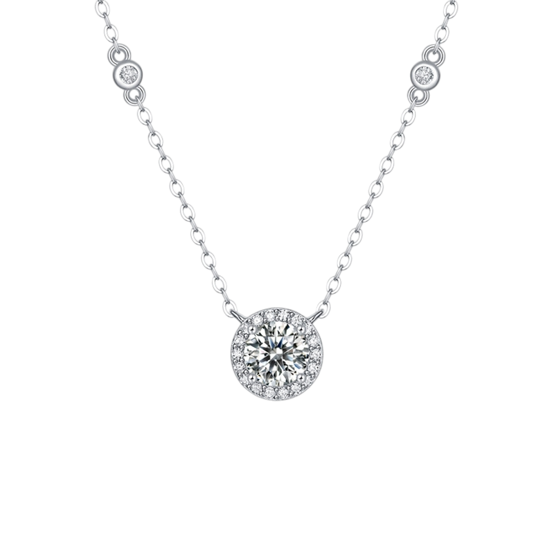 Hayesaura | High-Cold Summer Minimalist Solitaire Moissanite Pendant | Petite Clean Fit Holiday Gift Necklace