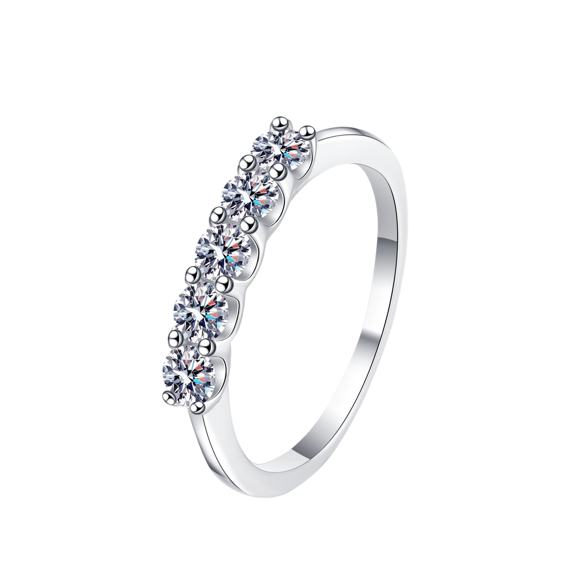 Hayesaura | Elegant Moissanite Pave Half-Eternity Proposal Band
