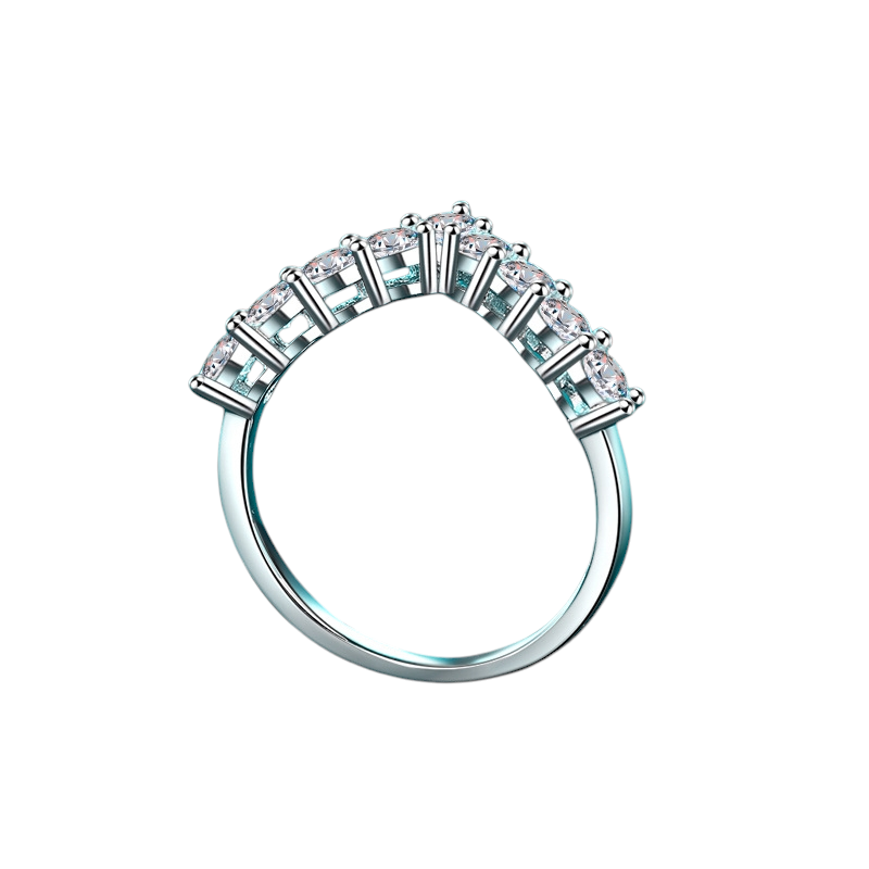 Hayesaura | Cyber Y2K Large V-Shape Chevron Moissanite Band | Acubi Style Bold Statement Ring