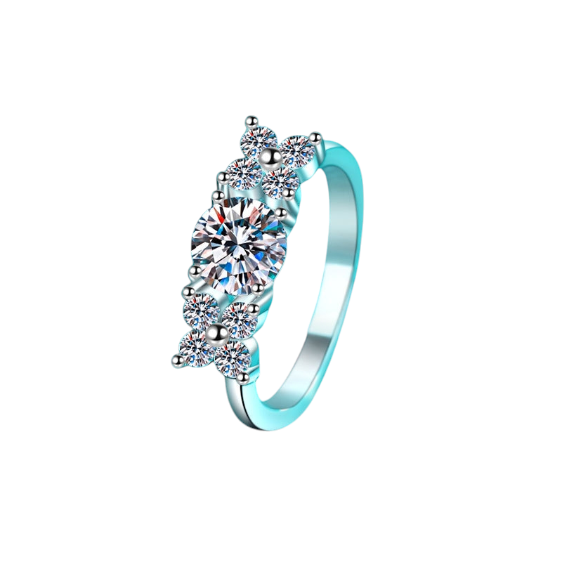 Hayesaura | Parisian Chic Minimalist Starry Sky Moissanite Band | Elegant Daily Commute Ring
