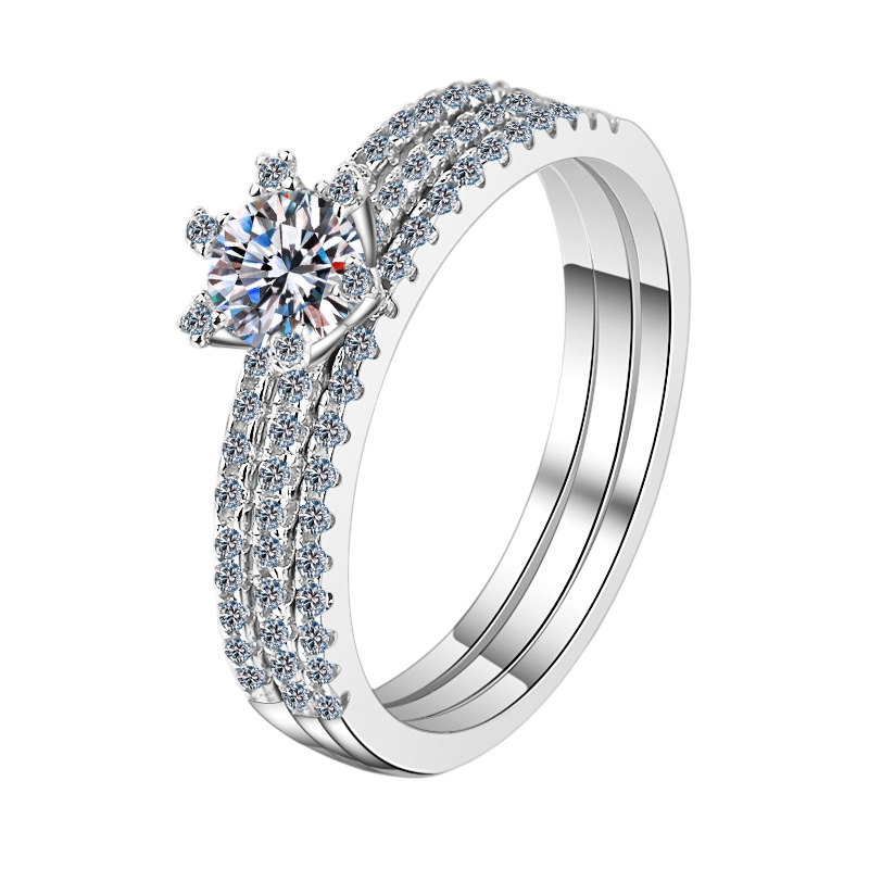 Hayesaura | Cyber 3-in-1 Transformable Moissanite Eternity Ring Set