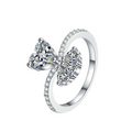 Hayesaura | Parisian Chic 18K Plated Heart Bouquet Moissanite Ring | Romantic Date Anniversary Statement