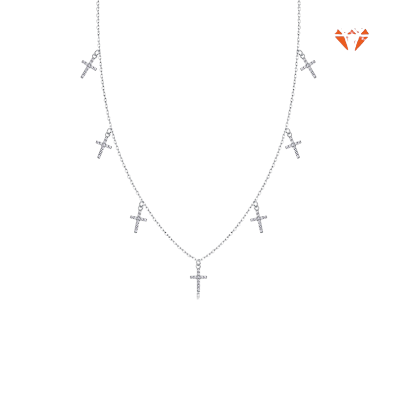 Hayesaura | Dark Academia 18K Plated Cross Moissanite | High-Cold Statement Pendant