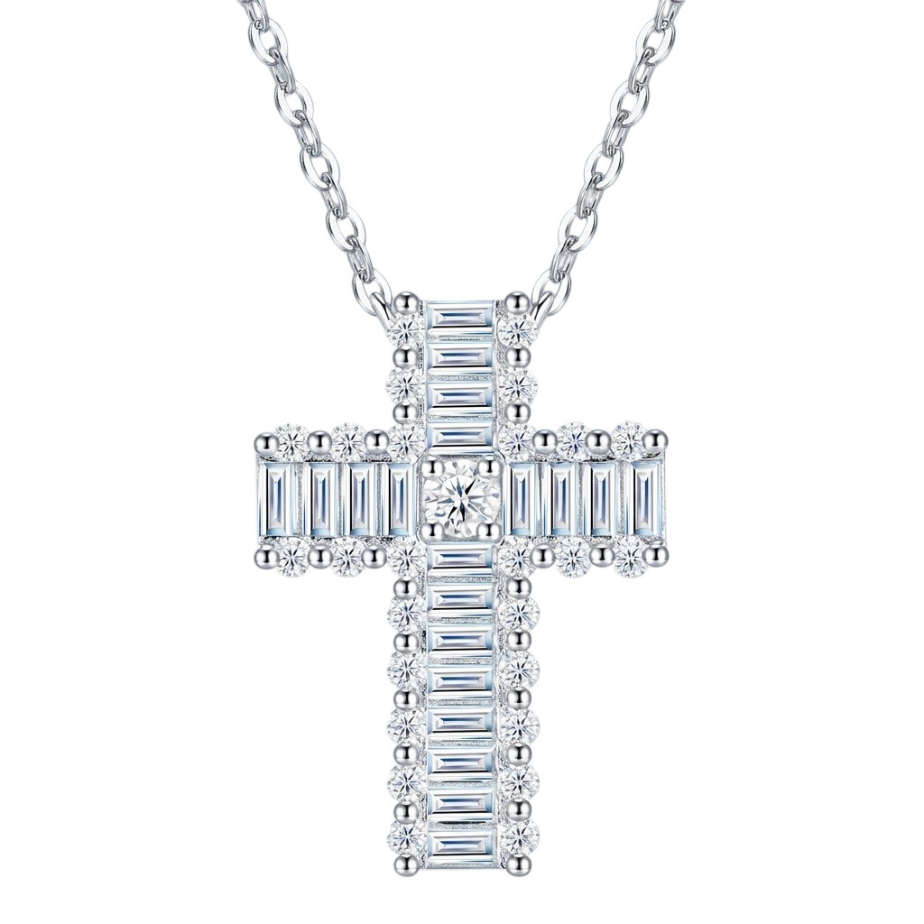 Hayesaura | Avant-Garde 18K Plated Niche Cross Moissanite | Office Siren Architectural Choker