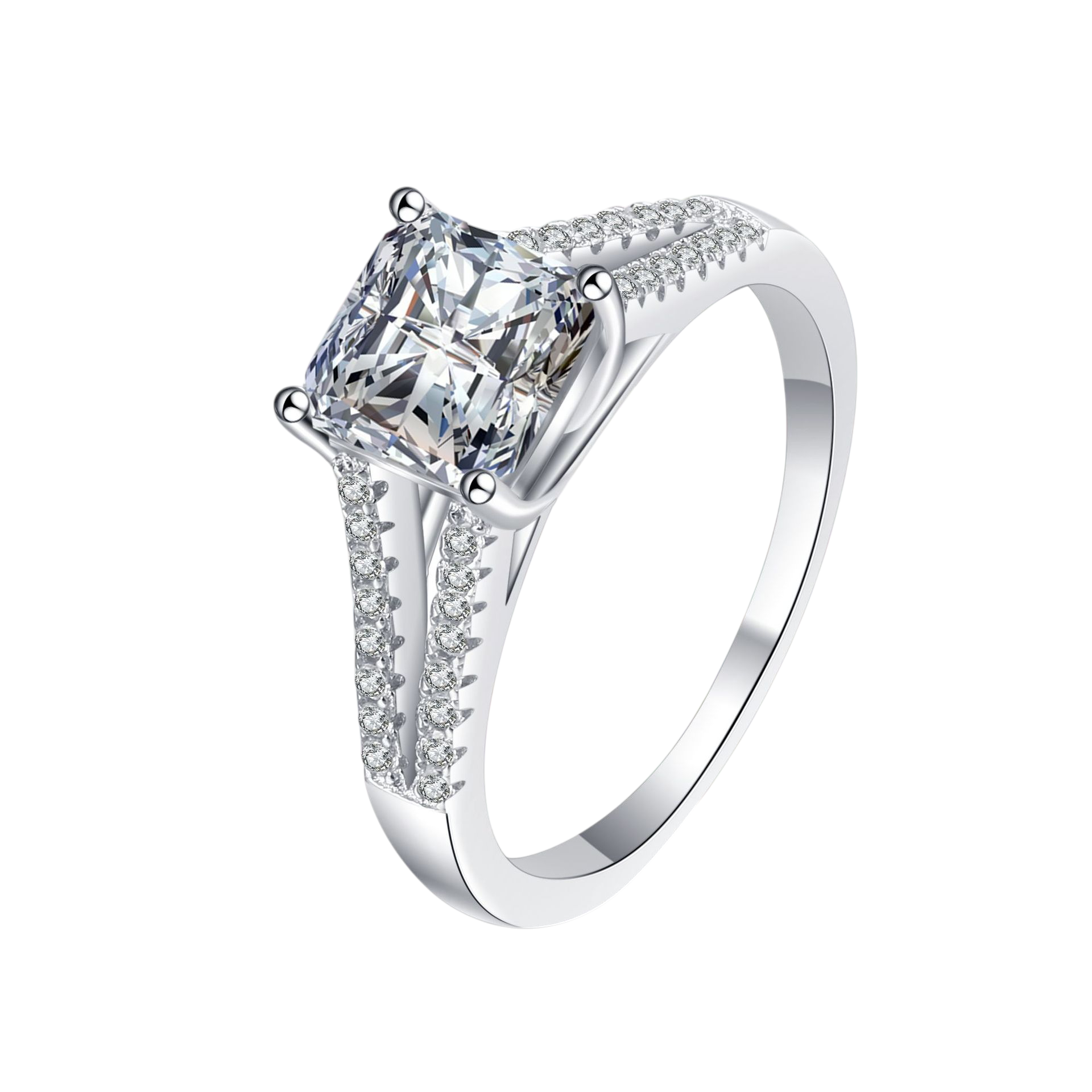 Hayesaura | Office Siren 18K Plated Asscher Cut Moissanite | High-Cold Daily Promise Ring